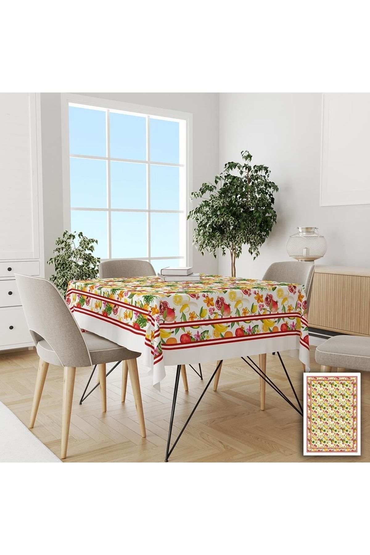 Karışık Meyve Desenli Kolay Temizlenebilir Leke Tutmaz Dertsiz Masa Örtüsü