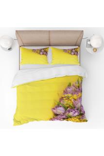 Bahar Çiçekleri 3d Desenli Dijital Baskılı Nevresim Takımı