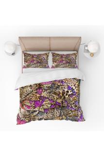 Renkli Leopar 3d Desenli Dijital Baskılı Nevresim Takımı