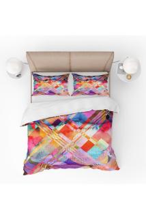 Renkli Geometri Desenli 3d Dijital Baskılı Nevresim Takımı