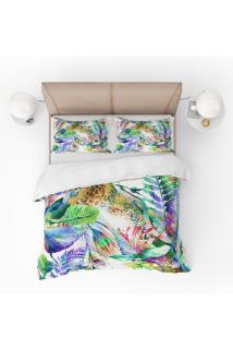 Renkli Yapraklar 3d Desenli Dijital Baskılı Nevresim Takımı