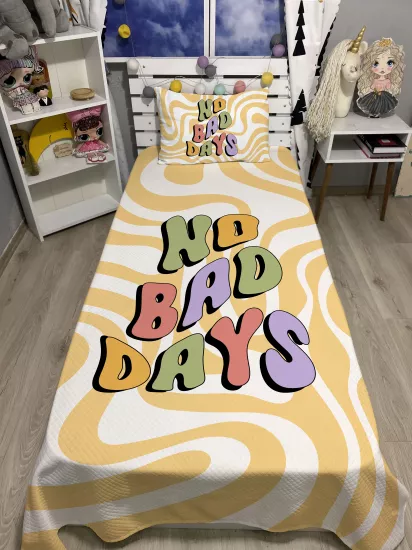 No Bad Days Tek Kişilik Pike ve Yastık Kılıfı