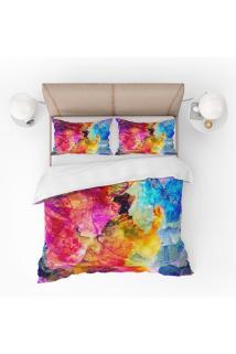 Sulu Boya Desenli 3d Nevresim Takımı