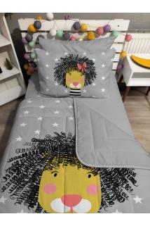 Kapitone Dişi Aslan 4parça(%100PAMUK 100X200 LASTİKLİ ÇARŞAFLI)tek Kişilik Yatak Örtüsü Takımı