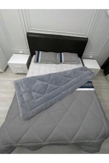 Welsoft Pofuduk Çift Taraflı DEFNE Desenli Çift Kişilik Yorgan Uyku Seti