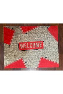 Geometrik Welcome Yazılı Kapı Önü Paspası