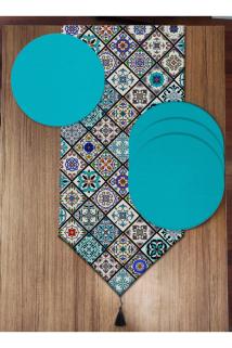 Çini Desenli 6'lı Supla Ve Runner Set
