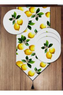 Limon Desenli 6'lı Supla Ve Runner Set