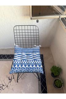 9 Puntalı Deniz Temalı Desenli POFUDUK Salon Balkon Bahçe Mutfak Sandalye Minderi