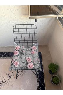 9 Puntalı Şık ÇİÇEKLİ Desenli POFUDUK Salon Balkon Bahçe Mutfak Sandalye Minderi