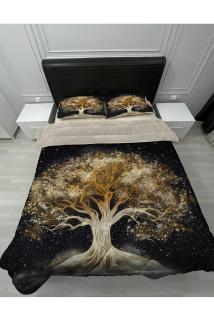 Welsoft Pofuduk Çift Taraflı HAYAT AĞACI  Desenli Çift Kişilik Yorgan Uyku Seti