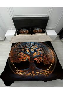 Welsoft Pofuduk Çift Taraflı YAŞAM AĞACI  Desenli Çift Kişilik Yorgan Uyku Seti