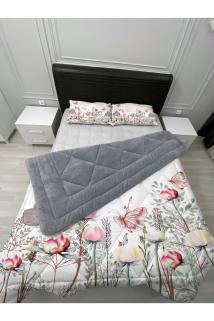 Welsoft Pofuduk Çift Taraflı BAHAR  Desenli Çift Kişilik Yorgan Uyku Seti