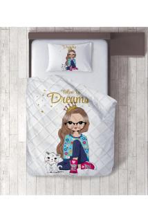 Küçük Prenses Dijital Baskılı Tek Kişilik Yorgan Set