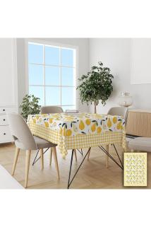 Ekose Ve Armut Desenli Kolay Temizlenebilir Leke Tutmaz Dertsiz Masa Örtüsü