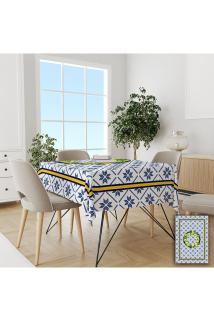 Çini Ve Limon Desenli Kolay Temizlenebilir Leke Tutmaz Dertsiz Masa Örtüsü