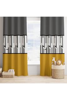 Piyano Hardal Gri Fon Perde