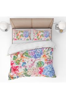 Ortanca Desenli 3d Dijital Baskılı Nevresim Takımı