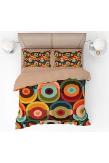 Retro Geometri Desenli 3d Dijital Baskılı Tek Kişilik Nevresim Takımı