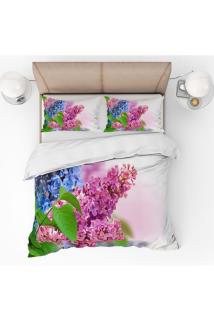 Pembe Mavi Leylaklar 3d Desenli Dijital Baskılı Nevresim Takımı