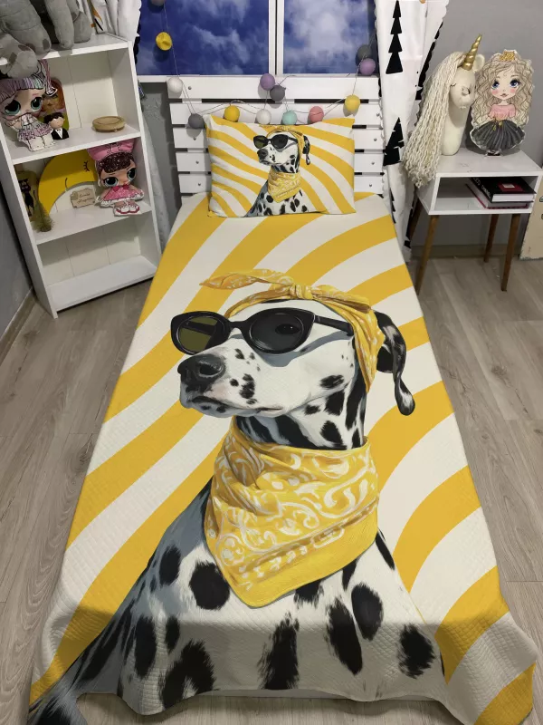 Zebra Dog Tek Kişilik Pike ve Yastık Kılıfı